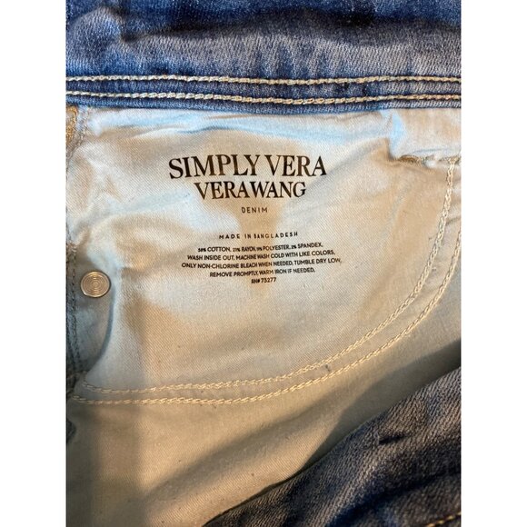 Simply Vera Vera Wang Skinny Jeans Sz 14 Medium Wash Stretch Denim Classic Chic - Picture 4 of 8